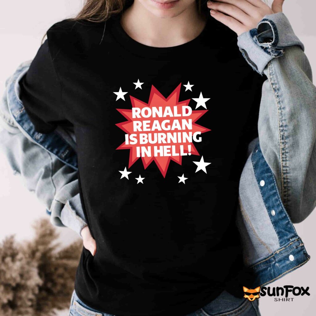 Ronald reagan is burning in hell shirt Women T Shirt black t shirt