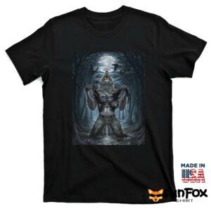 Werewolf tearing shirt T shirt black t shirt