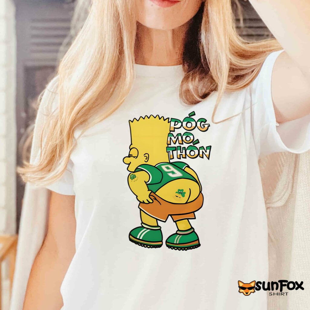 Bart Simpson Pog mo thon shirt Women T Shirt white t shirt