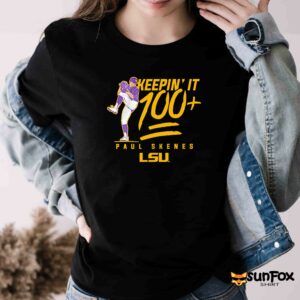 Lsu Baseball Paul Skenes Keepin It 100 shirt Women T Shirt black t shirt
