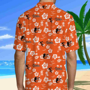 Baltimore Orioles Orange Hawaiian Shirt back
