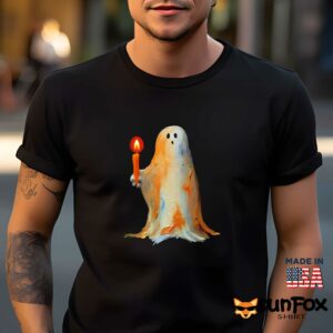 Ghost holding a candle Halloween shirt Men t shirt men black t shirt