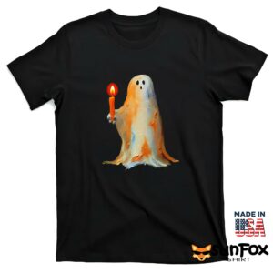 Ghost holding a candle Halloween shirt T shirt black t shirt