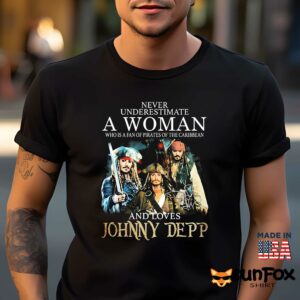 Never Underestimate Who Is A Fan Of Pirates Of The Caribbean And Loves Johnny Depp Shirt Men t shirt men black t shirt