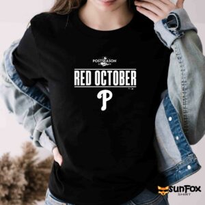 Red Phillies Red October Shirt Women T Shirt black t shirt