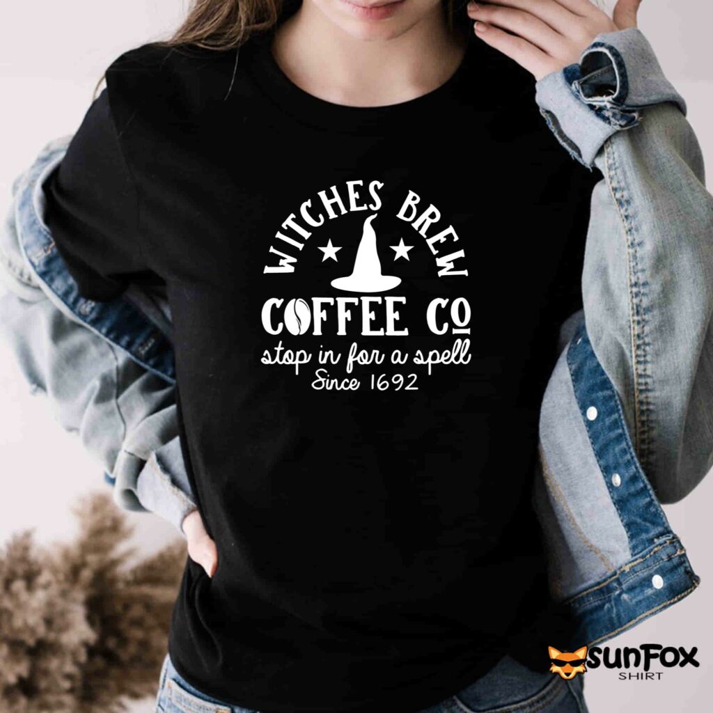 Witches Brew Coffee Company Stop For A Spell 1692 Shirt Women T Shirt black t shirt