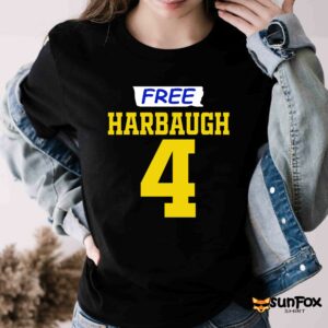 J.J. McCarthy Free Harbaugh 4 shirt Women T Shirt black t shirt