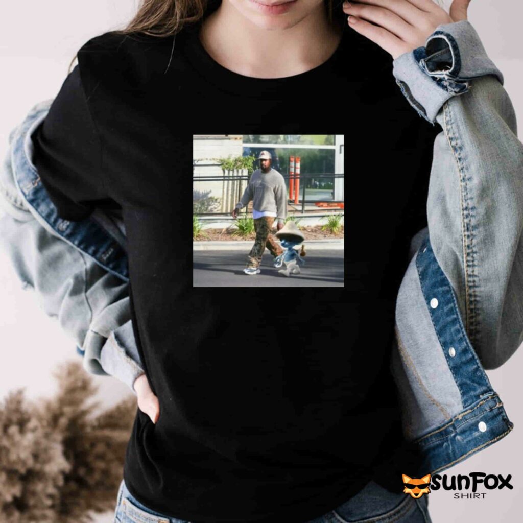 Kanye X Smurf Cat Shirt Women T Shirt black t shirt