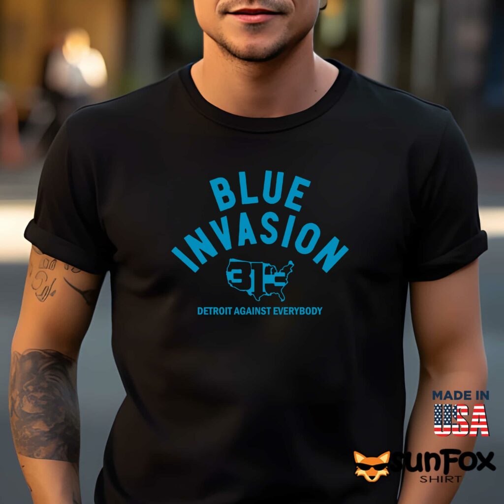 Blue Invasion Detroit Against Everybody Shirt Men t shirt men black t shirt 1